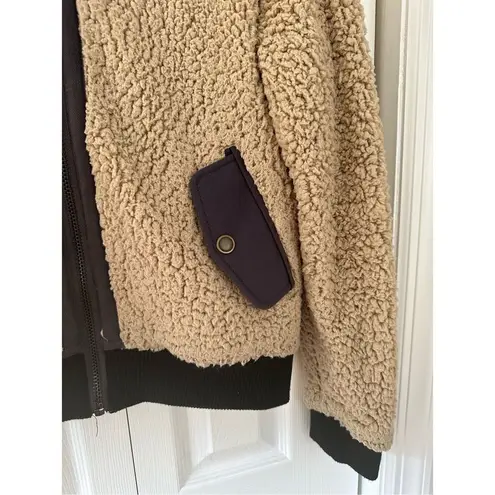 Anthropologie  Marrakech Blocked Sherpa Teddy Bomber Jacket