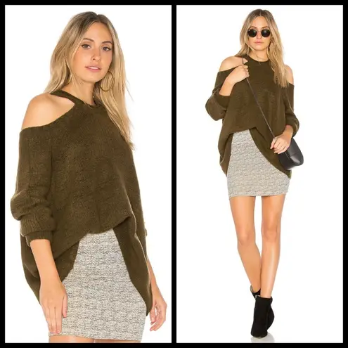 Indah 💕 BODY💕 BLACK Ambrosia Cold Shoulder Sweater Top S Small NWT