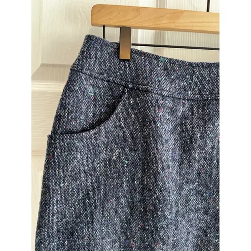 Express Tweed Mini Skirt with Pockets Blue Textured Casual Career Fall Normcore Blue Size 8