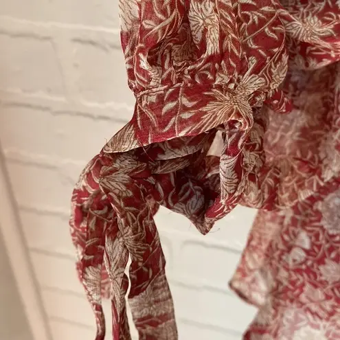 Saints + Secrets romper hello molly floral ruffled shorts tie detail sleeve NEW