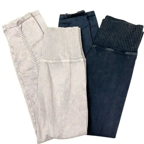 Free People Movement Good Karma Leggings Bundle M/L Iced Grey & Deepest Navy Blue Size M