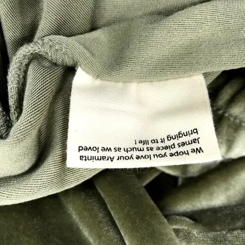 ARAMINTA JAMES Velour Trackiepant Women 10/M Khaki Stylish Travel Loungewear NWT Green