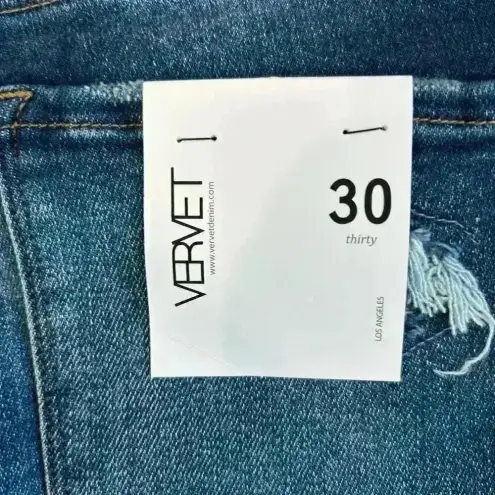 NWT Vervet Amber Jeans Mid Rise Skinny Distressed Dark Wash Denim Blue Size 30