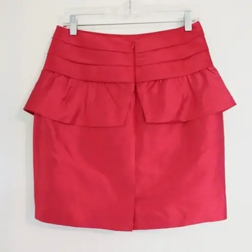 Reiss Selena Red Peplum Silk Blend Mini Skirt