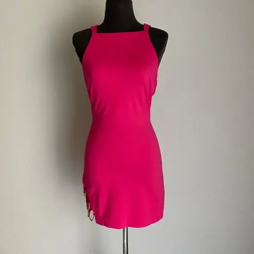 H:ours Revolve sz S pink chain back Cassia mini party dress NWT