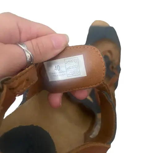 Sergio Tacchini Women's Size EUR 40 US 9 Blue Leather Sling Back Sandals