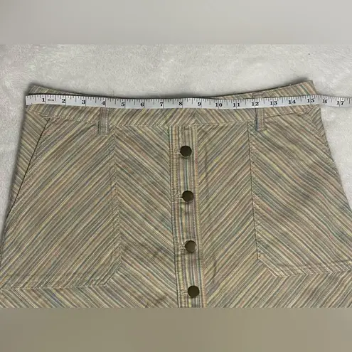 Pilcro and the Letterpress Anthropologie Chino Striped Mini Skirt.