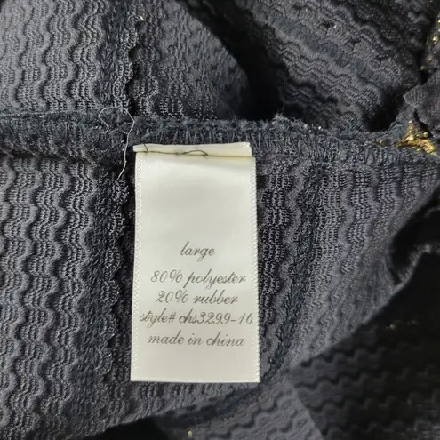 June & Ivy Womens Skirt Size L Gold Black Metallic Pleated A