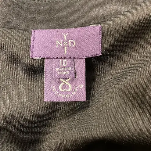 NYDJ Black Bridget Peplum Short Sleeve Ponte Dress