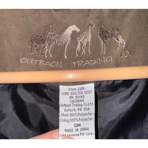 Outback Trading Company Women's Brown Quilted Vest Size Small Equestrian Riding