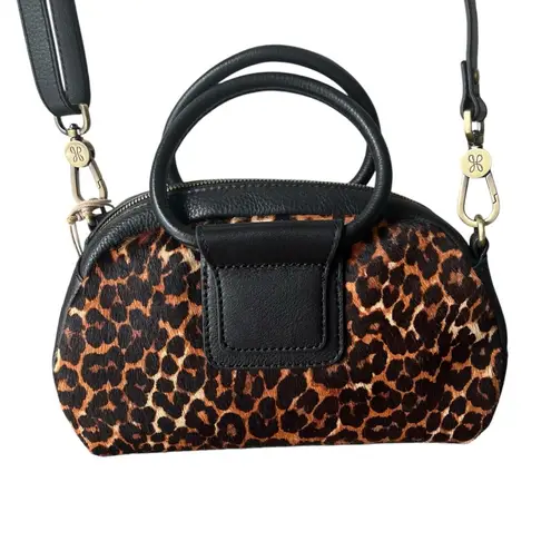 Hobo International NWT, HOBO Sheila Leopard Satchel Leather Haircalf Attachable Crossbody Handbag