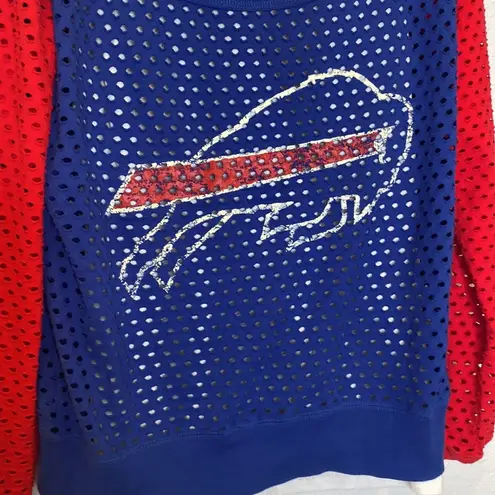 NFL Buffalo Bills  Team Apparel Scoop Neck Eyelet Long Sleeve w/ Tank Top Sz M