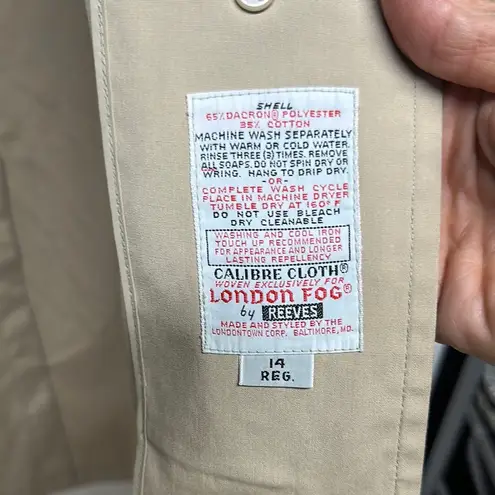 London Fog MAINCOAT EDITION BEIGE ALL WEATHER TRENCH COAT 14 REG 44" LONG