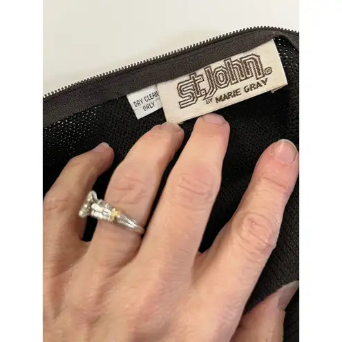 St. John Black Knit 2-Piece Set Sweater + Skirt Women’s 8 Classic