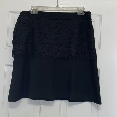 CAbi  3496 Black Soirée A-line skirt with lace detail