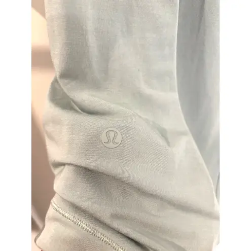 Lululemon  Top Womens 12 Modal Pleated Shoulder Muscle Tank Silver Blue Active