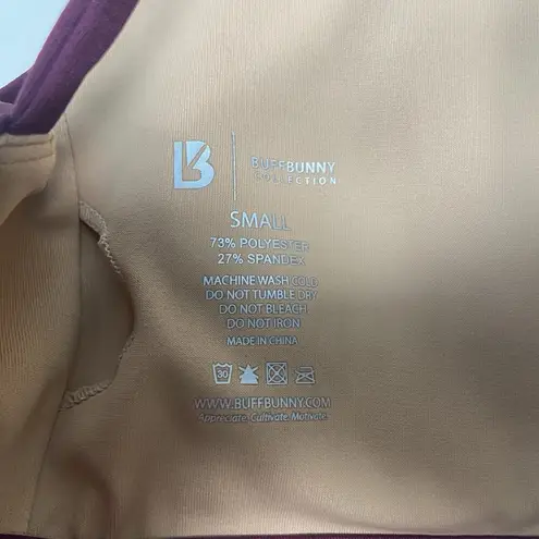 Buffbunny Lit Laser Cut Sports Bra Burgundy Athletic Yoga Sporty Athleisure Sz S