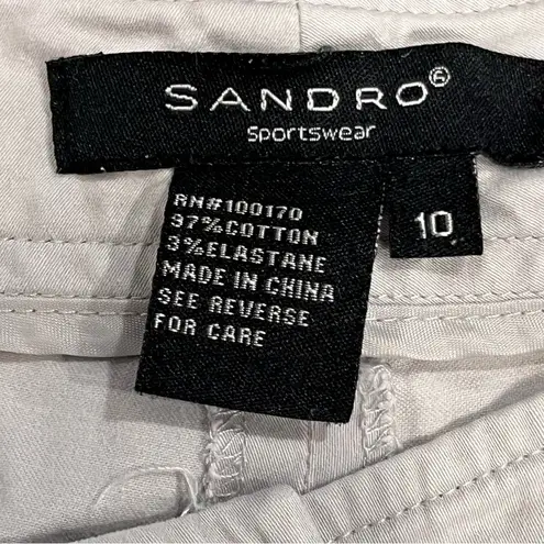 Sandro Sportswear Light Gray Wide Leg Capri Cropped Pants size 10