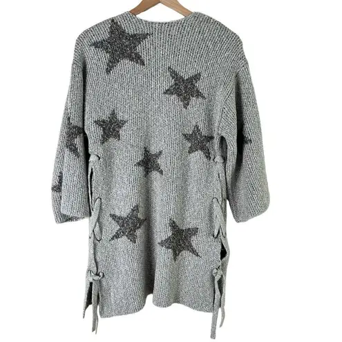 Cupcakes and Cashmere NWT Etoile Star Open Front Side-Tie Cardigan in Grey, XS