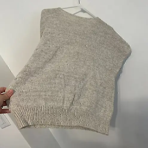 VINTAGE KORET Cream Beige Floral Short Dolman Sleeve Linen Cotton Sweater PETITE Pink Size undefined