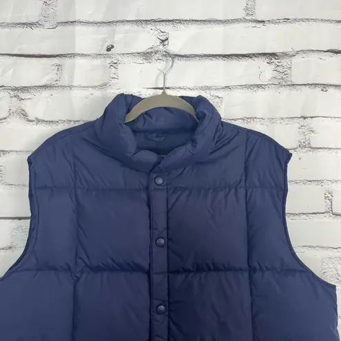 Lands’ End Violet Purple Puffer Vest Jacket Button Up Size Women’s Large Fall