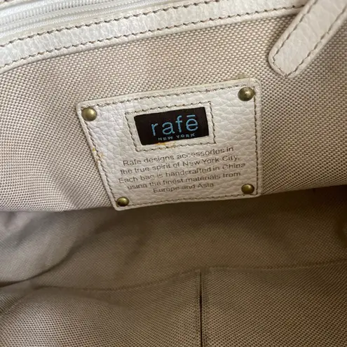 Rafe Woven Straw Hobo Bag White Leather Trim Studded Accents Cute Chic Purse Tan