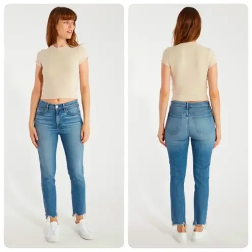 3x1 Shredded Crop High Rise Straight Jeans in Ace Size 26