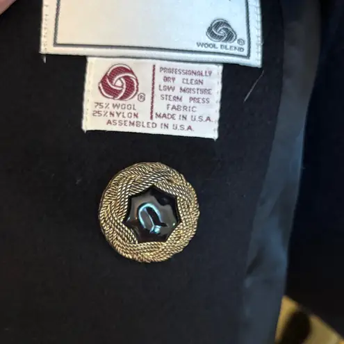 Vintage Charles Klein Elegant Black Dress Coat with incredible styling details Size L