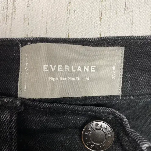 Everlane Black High Rise Slim Straight Cigarette Ankle Jean