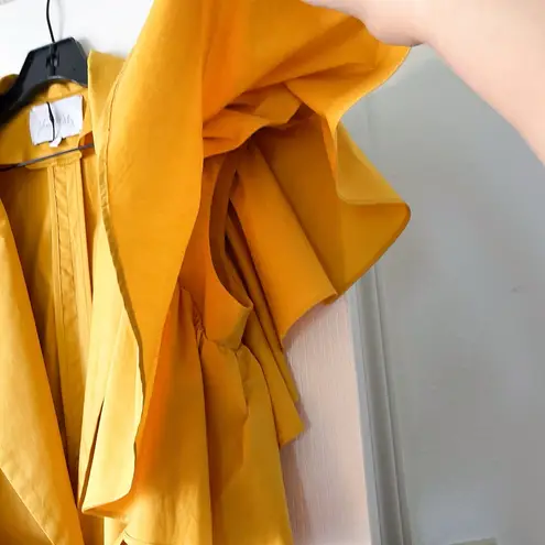 Johanna Ortiz Tulip Evolution Jacket Dress Ruffle Yellow Wrap Dandelion 2 EUC Gold