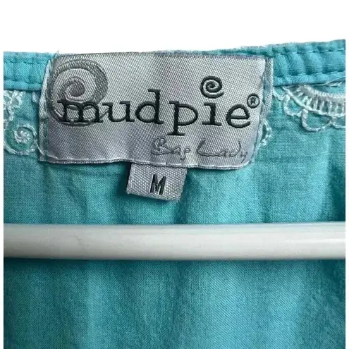 Mud Pie Boho Bap Lady Embroidered Tunic Lightweight Blouse Size Medium