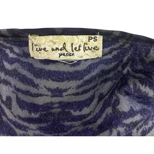 Live and let live Top Women Petite Small Top Velvet Sequin Purple Whimsygoth y2k