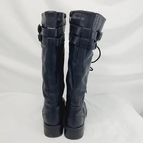 Dream Paris Dream Pairs Knee High Riding lace up moto combat Boots zipper entry size 8