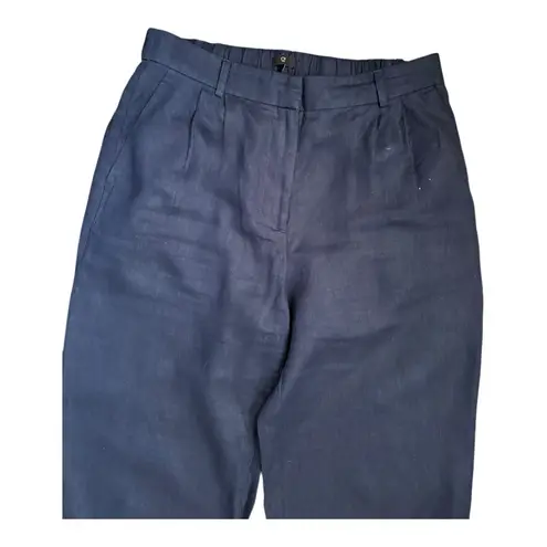 Quince 100% European Linen Pleated Trouser Women’s Size 8 Deep Navy Blue