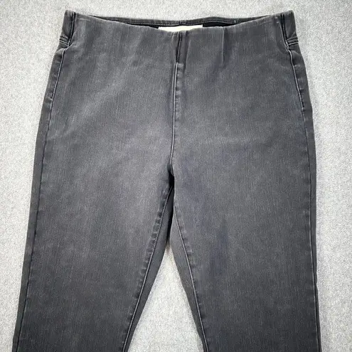 Soft Surroundings Black Denim Pull On Pants Women's Large Elastic Waist Straight - Image 2