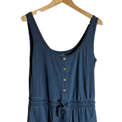 Faherty Terra Blue Drawstring Waist Sleeveless Scoop Neck Straight Jumpsuit M