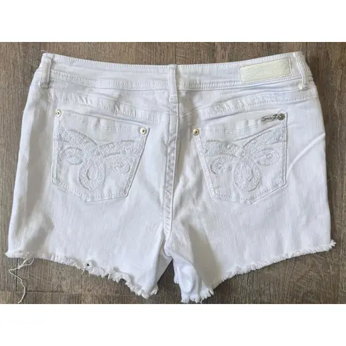 Seven 7 White cut off shorts embellished back pocket size 16