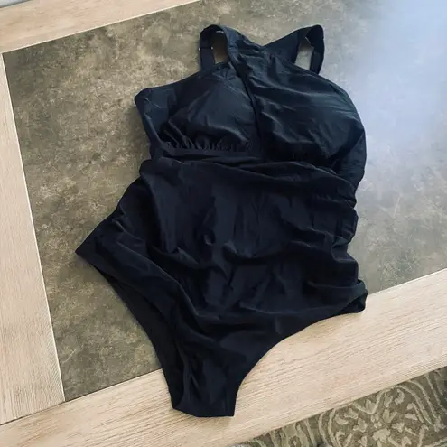 One Piece Daci Womens Front Cross Plus Size Swimsuits Tummy Control Keyhole - Image 3