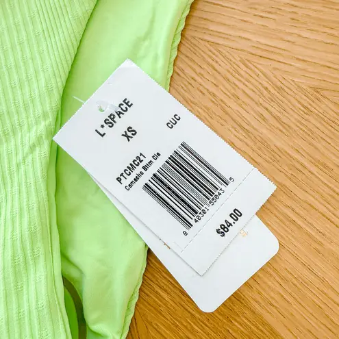 L*Space Bikini Bottom Womens XS Lime Green Camacho Ribbed Beach Summer Y2K NWT