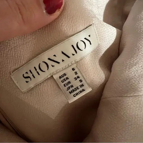 Shona joy Luxe Frill textured satin dress in porcelain colorway NEW 2