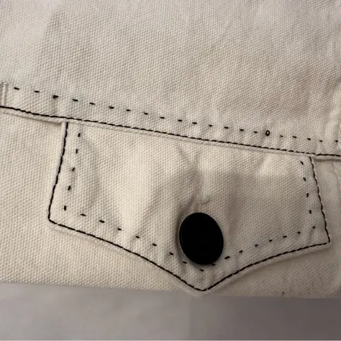 Sportmax Italian Denim Off-White Contrast Stitch Capri Crop Size 8 (IT 42)