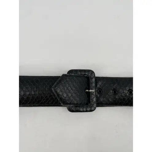 VTG Harry Goldberg Belt Co. Black Textured Classic Minimalist Artsy 26