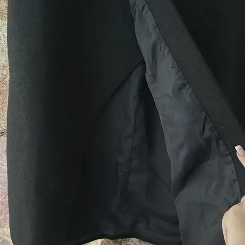 Commense High Waist Tweed Asymmetric Wrap Midi Skirt size XL Black