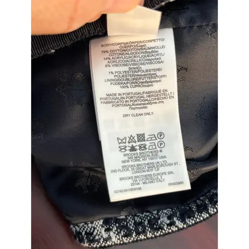 Brooks Brothers Boucle Jacket Size 10 Black White Plaid Tweed Academia Twee