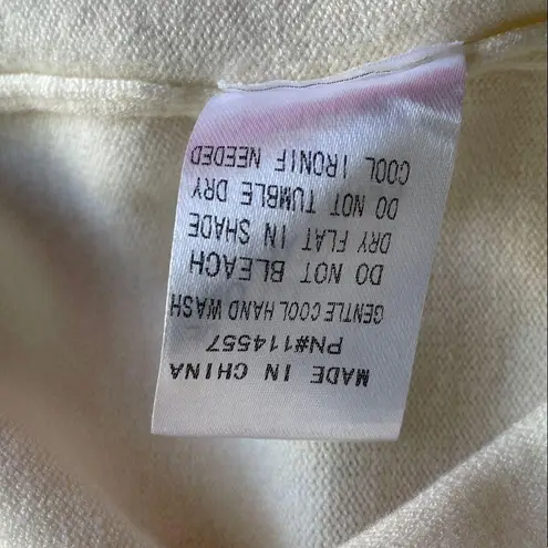 THML Cream Sweater with Paisley Print Satin Smocked Sleeves