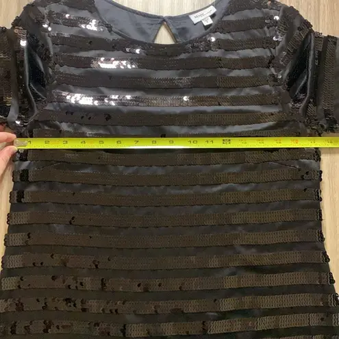 NWT Mimi Maternity Short Sleeve Sequin Mini Dress Size Small Black