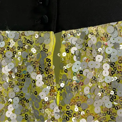 Robert Rodriguez Pencil Skirt Sequined Lemonchello Black Band