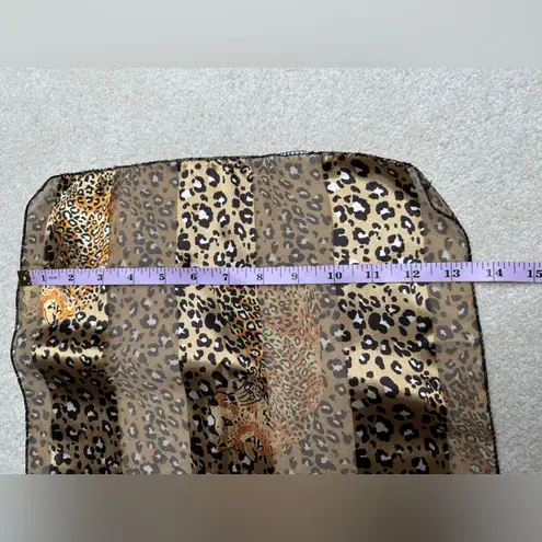 Leopard Print Silk Scarf Brown