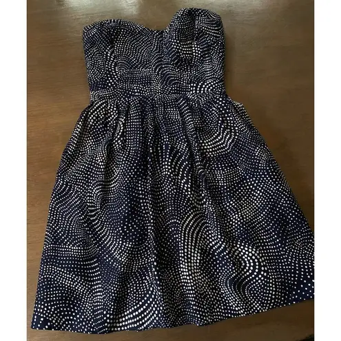 Devlin Dress Size Small Strapless Blue White Quilted Smocked Mini from Nordstrom