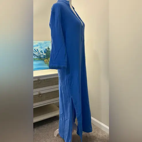 Helen Jon Textured Gauze Maxi. XS Blue